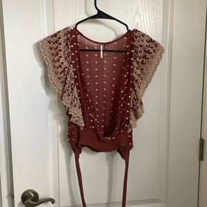 Burnt orange free people crop top | size small